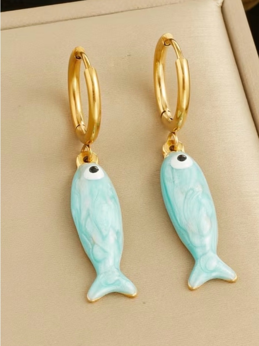 Fish Earrings on Huggies